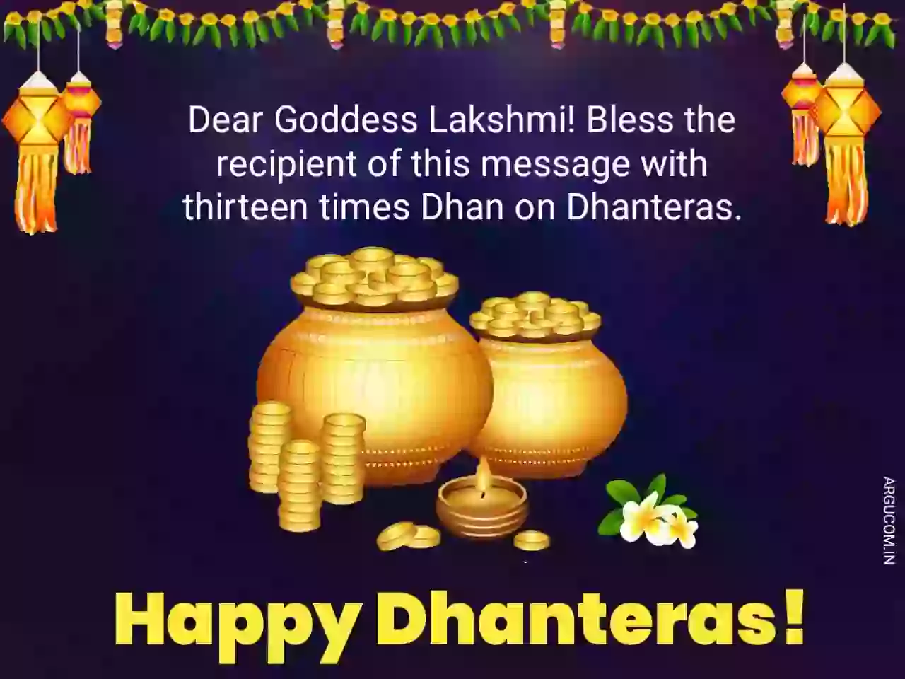 Dhanteras wishes in English