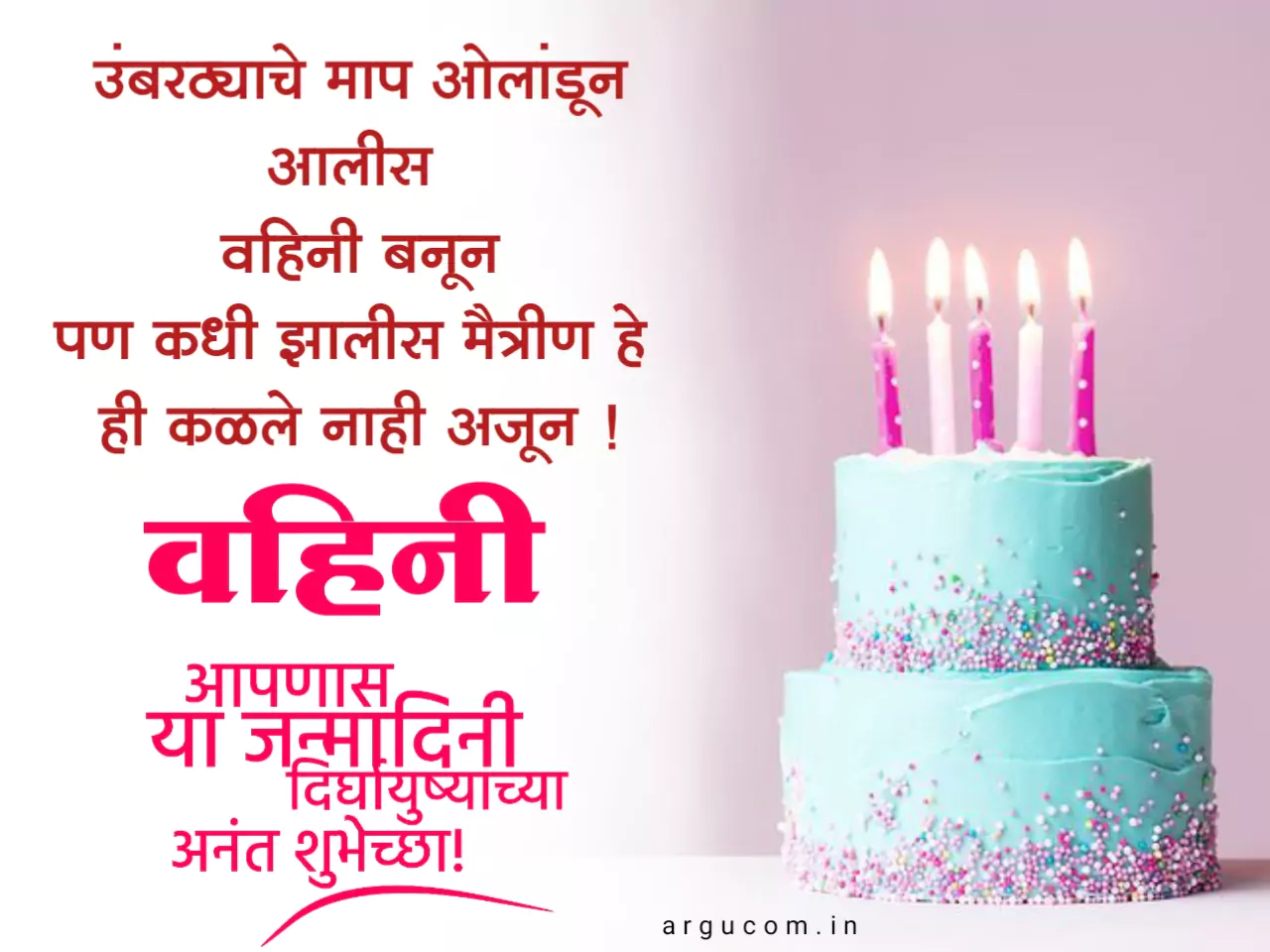 Happy Birthday Image for vahini in marathi