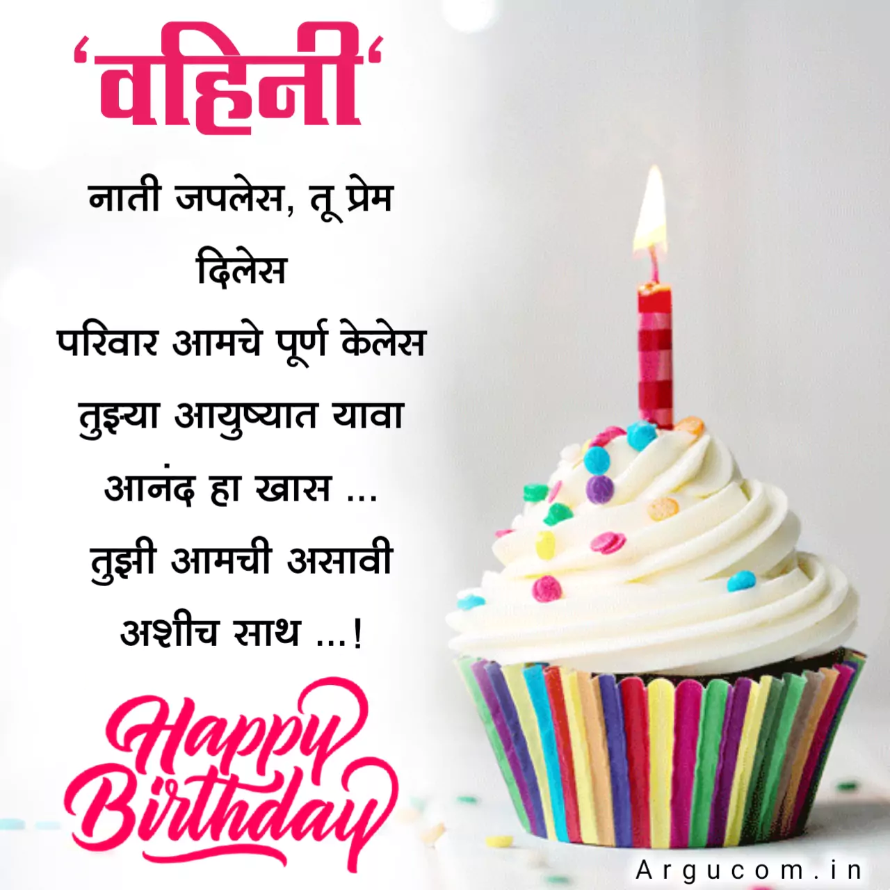 Happy Birthday wishes for vahini in marathi